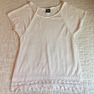 White Top with Lace Trim